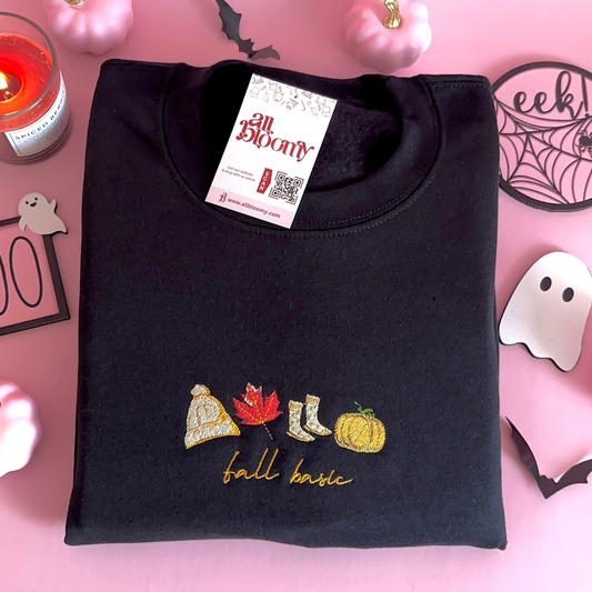 “Fall Basic” Embroidered Sweatshirt/T-Shirt