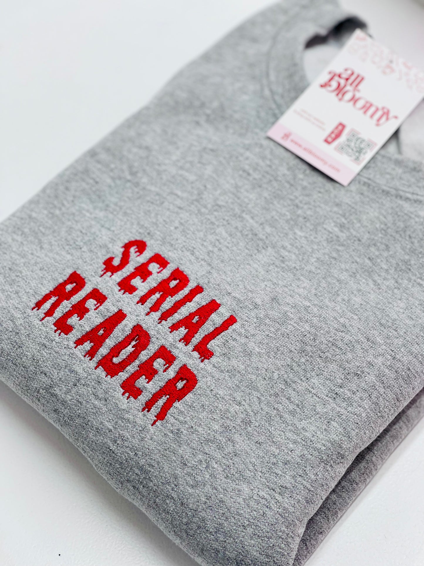 “Serial Reader” Bookish Embroidered Sweatshirt/T-Shirt
