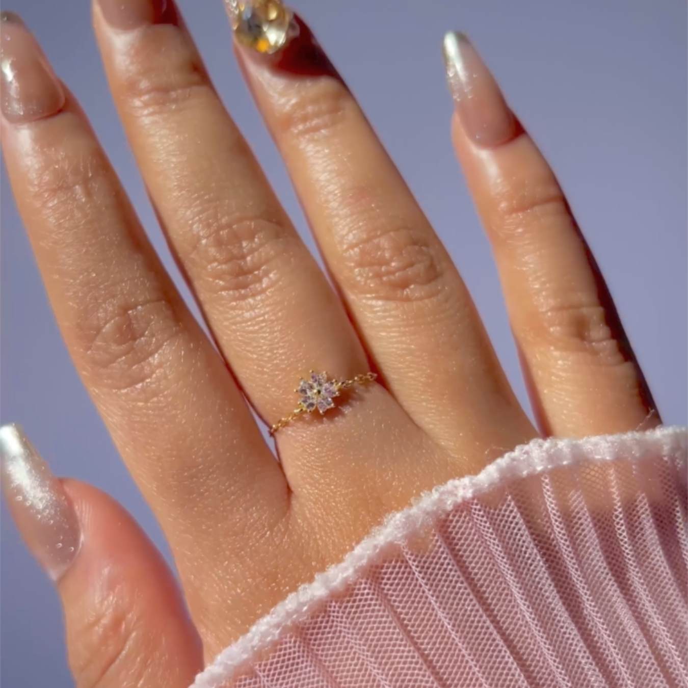 “Bloomy Sparkle” Chain Ring