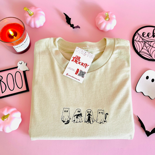 “Cat lover Ghosts” Embroidered Sweatshirt/T-Shirt