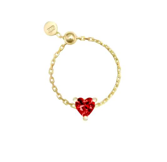 “Red Heart” Chain Ring